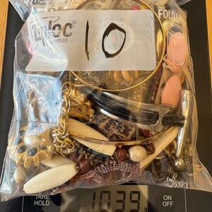 1KG Mixed Jewellery Lot - untested, beads, stones, metals, etc.  LOT 10